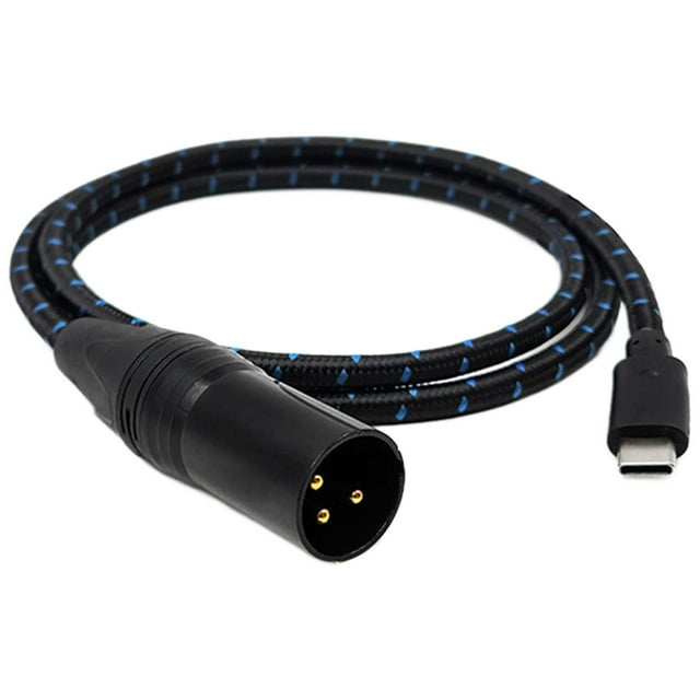 pitrice TYPE C To 3 Pin XLR OFC Blue Nylon Pattern Cable For Enhanced Signal Transmission In Audio Equipment Type C To XLR Cable 300cm