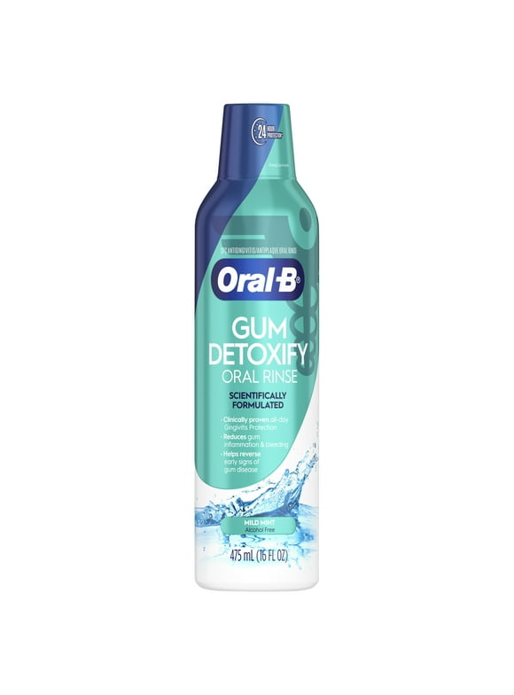 Oral-B Gum Detoxify Mouthwash Oral Rinse, Mild Mint Flavor, 16 fl oz