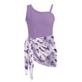 thumbnail image 7 of SEANATIVE Size 13-14 Years Girls Swimsuits One Piece Bathing Suit 2 Piece Set with Mesh Sarong Coverup Cut Out Beach Swimwear for Kids Teen Girl, Butterfly Violet, 7 of 7