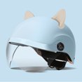 thumbnail image 1 of Casco de coche eléctrico para hombres y mujeres, medio casco a prueba de viento para protección solar de verano, casco de seguridad para coche con batería portátil, 1 of 5