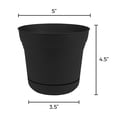 thumbnail image 2 of Maceta Bloem Saturn 5" con Plato Negro Duradera, 2 of 7