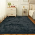Area Rugs for Bedroom, 6 x 9 Feet Navy Blue Fluffy Plush Living Room