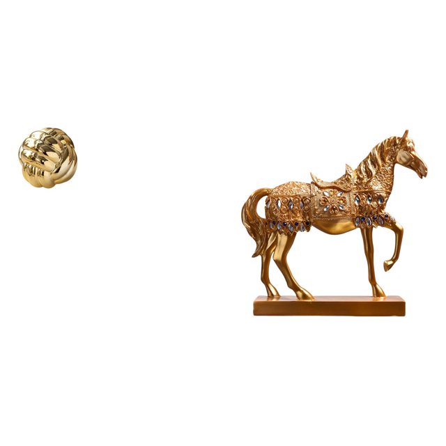 Adorno de bola de hilo de cerámica estética y escultura de caballo para amigos, sala de estar, encimera, entrada, decoración del hogar y la oficina.