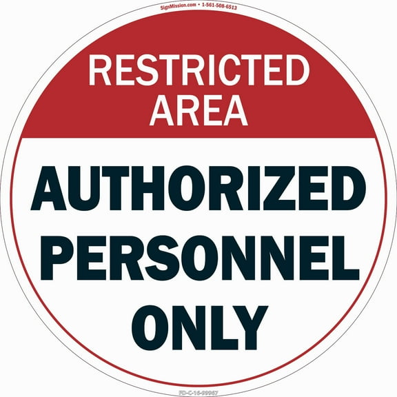 Authorized Personnel Only 2 Non-Slip Floor Marker | 6 Pack of 16" Circle Vinyl Decal | Protect Your Business, Work Place & Customers | Made in The USA