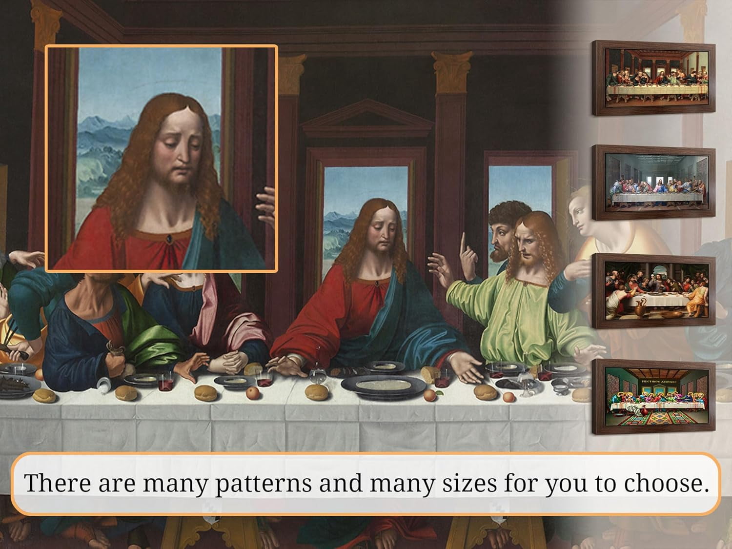 SYDposter Christian Art Last Supper Wall Art Religious Wall Decor Christian Poster Jesus Decor Leonardo Da Vinci the Last Supper Christian Canvas Wall Art Jesus Painting for Dining Room 11*18/
