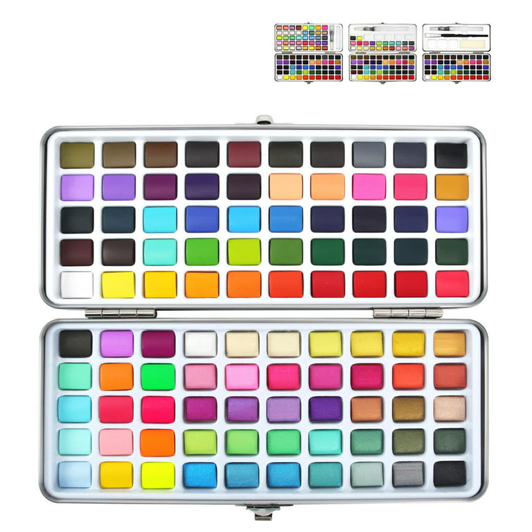 Dyvicl Watercolor Paint Set, 72 Assorted Watercolors in Tin Box with Water  Brushes Sketch Set Protable Watercolor Travel Set for Kids, Adults