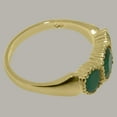 thumbnail image 4 of LBG British Made 10k Yellow Gold Real Genuine Emerald Womens Promise Ring - 33 size options - Size 8.25, 4 of 7