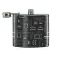 thumbnail image 2 of Batman Batmobile Blueprint Pattern Stainless Steel 5oz Hip Drink Kidney Flask, 2 of 4