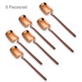 thumbnail image 4 of Cucharas de café Cucharas de acero inoxidable Postre de chocolate colgando mango largo Tamas Copianas Inicio Restaurante Cuchara Accesorios Rose Gold 6 paquetes Yuarrent HA059627-03, 4 of 7