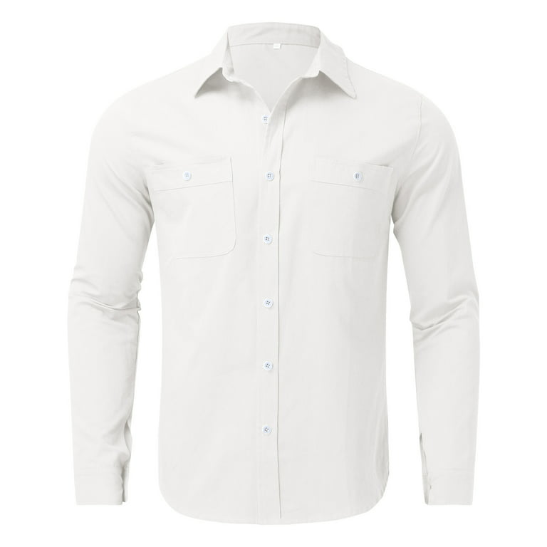 Gubotare Mens Dress Shirt Men's Cotton Linen Traditional Pattern Print  Short Sleeve Button Down Hawaiian Shirts,Blue M