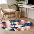 thumbnail image 5 of Independence Day Washable Round Area Rug 3.3 ft, Watercolor U, S, Flag Retro Blue Star Red Stripes, Soft Non Slip Rugs Stain Repellent Indoor Felt Carpet for Living Dining Room Bedroom Home Office, 5 of 9
