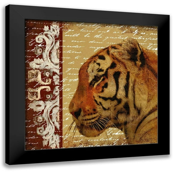 Pinto, Patricia 12x12 Black Modern Framed Museum Art Print Titled - Safari Script II