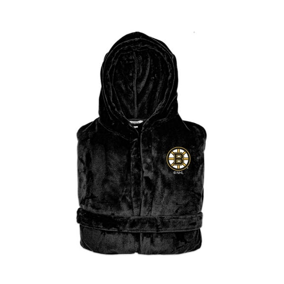 Unisex ISlide Black Boston Bruins Phantom Hooded Bathrobe
