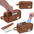 thumbnail image 3 of Canvas Multi-Layer Pencil Case - Extra Large School Supply Organizer for Students, 3 of 6