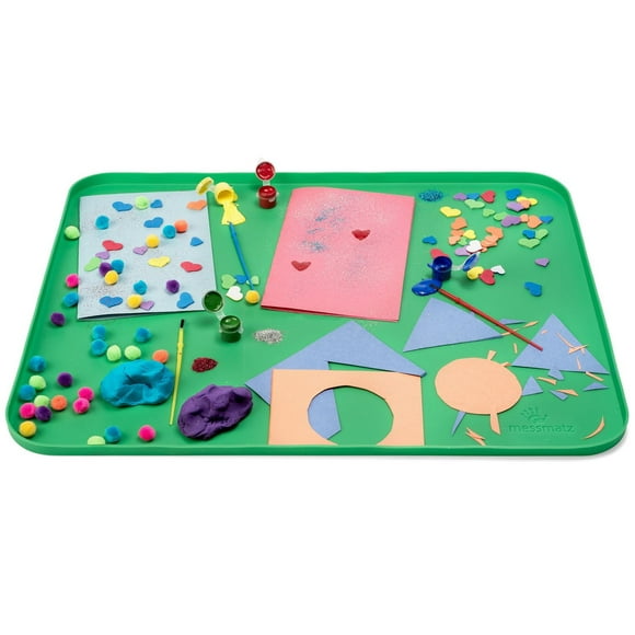 Messmatz by Plasmart, Food Grade Silicone, 24" X 18" Green Craft Mat