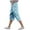 Blue, variant on Lenpel Capri Pants for Girls Lightweight Elastic Waist Drawstring Side Button Tapered Cropped Pants Casual Loose Capris