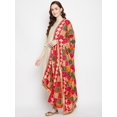 thumbnail image 4 of eloria Woman's Indian Ethnic Chunni, Silk blend Embroidered Multi-4 Dupatta, Stole, Scarf Shawl Wrap, 4 of 5
