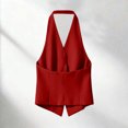 thumbnail image 5 of WLOMHUW Halter V-Neck Suit Vest for Women Single Breasted Tailored Waistcoat with Backless Red S, 5 of 5