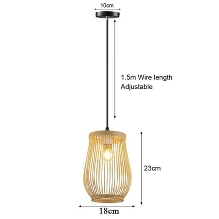 

LOPNGLS Elegant Exquisite Handmade Classic Bamboo Lustre Rattan Pendant Chandelier Beautifully Crafted Hanging Lamp Ceiling Fixture for Stylish Living Room and Bedroom Decor