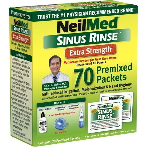 Neilmed Sinus Rinse Extra Strength Hypertonic 70 Packets (Pack of 2