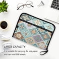 thumbnail image 6 of Accordion File Organizer with Zip Closure 13 Pockets Expanding File Folder Letter A4 Paper Document Organizer for Home Office Intricate Blue Shape, 6 of 7