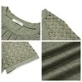 thumbnail image 6 of UVN Blouses for Women Short Sleeve Lace Tops Summer Casual Crewneck Pleated Shirts, 6 of 9