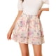 thumbnail image 1 of Allegra K Minifalda A Capas De Gasa Con Estampado Floral Para Mujer Rosa XL, 1 of 4