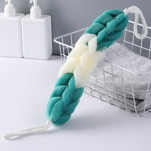 Banda exfoliante para la espalda para adultos Lisbinx | Malla exfoliante para ducha | Jabón corporal espumoso de 32 x 6 cm | Accesorio de baño de secado rápido con cordón | Multicolor