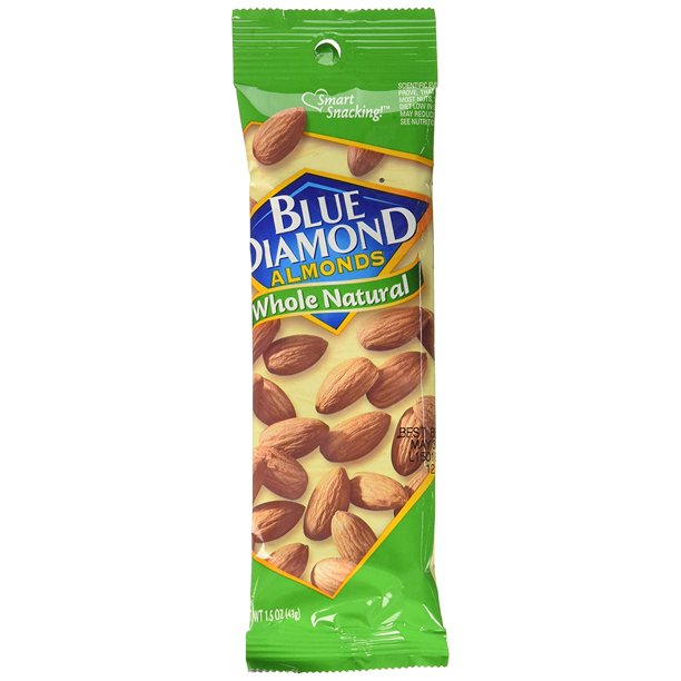 Blue Diamond Almonds, Whole Natural, 1.5 Oz, 12 Count