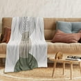 thumbnail image 3 of Boho Mid Century Throws Blankets Olive Green Modern Abstract Throw Blankets Minimalist Sun Boho Aesthetic Soft Warm Bed Bedding Women Blankets Black Green for Couch Bedroom Sofa 40"x50", 3 of 6