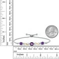 thumbnail image 4 of 925 Silver and 10K Yellow Gold Purple Amethyst and White Lab Grown Diamond Bracelet for Women | 1.87 Cttw | Gemstone February Birthstone | Cushion Checkerboard 6MM | Fully Adjustable 9 inch, 4 of 5