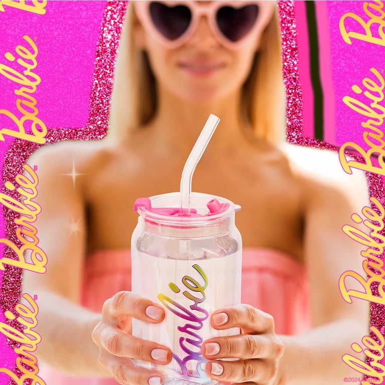 Barbie x Dragon Glassware 16 oz Barbie Logo in Two Styles Drinking