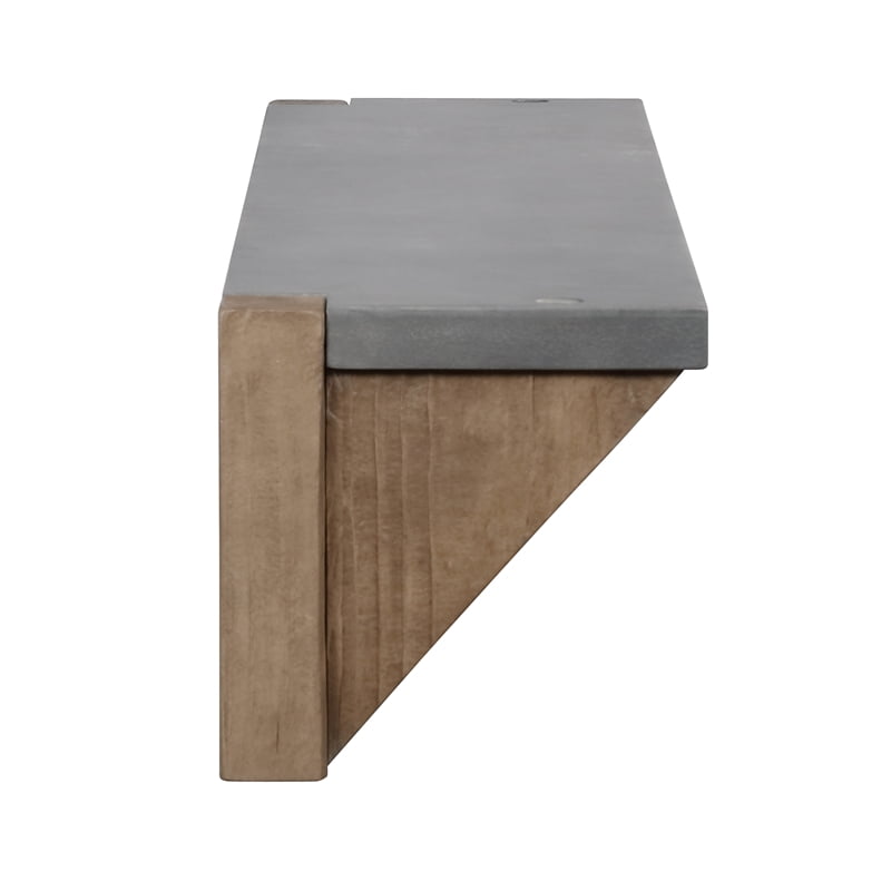 Newport Coat Hook By Alaterre - Grey Faux Concrete With Wood Trim, 40 Inches Wide