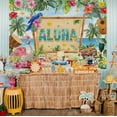 thumbnail image 2 of Hawaiian Aloha Backdrop Tropical Hawaiian Summer Photography Background Greenery Luau Musical Birthday Baby Shower Party Decorations Banner Supplies Photo Booth Props, 2 of 5