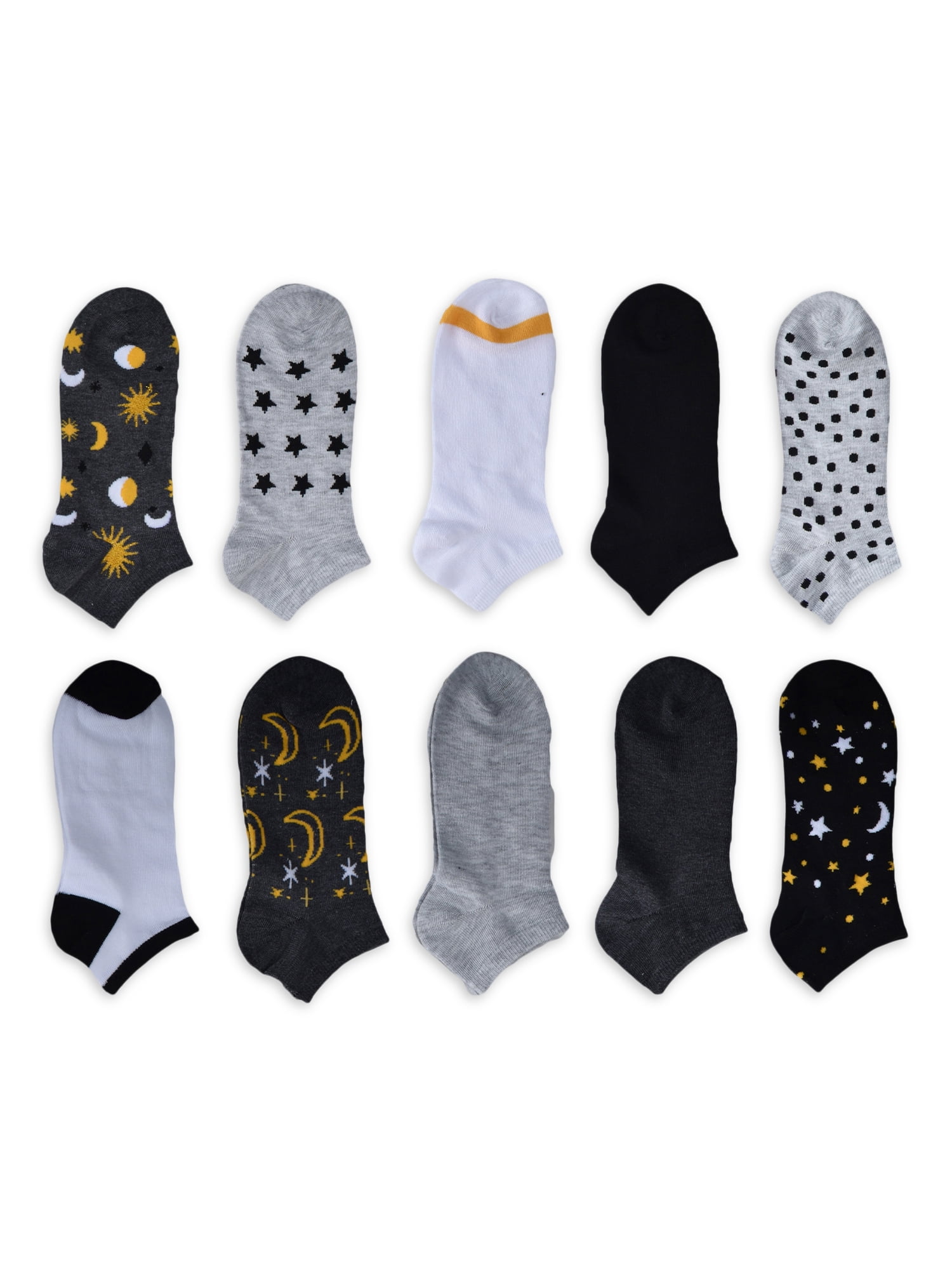No Boundaries Women's Low-Cut Socks, 10-Pack, Sizes 4-10