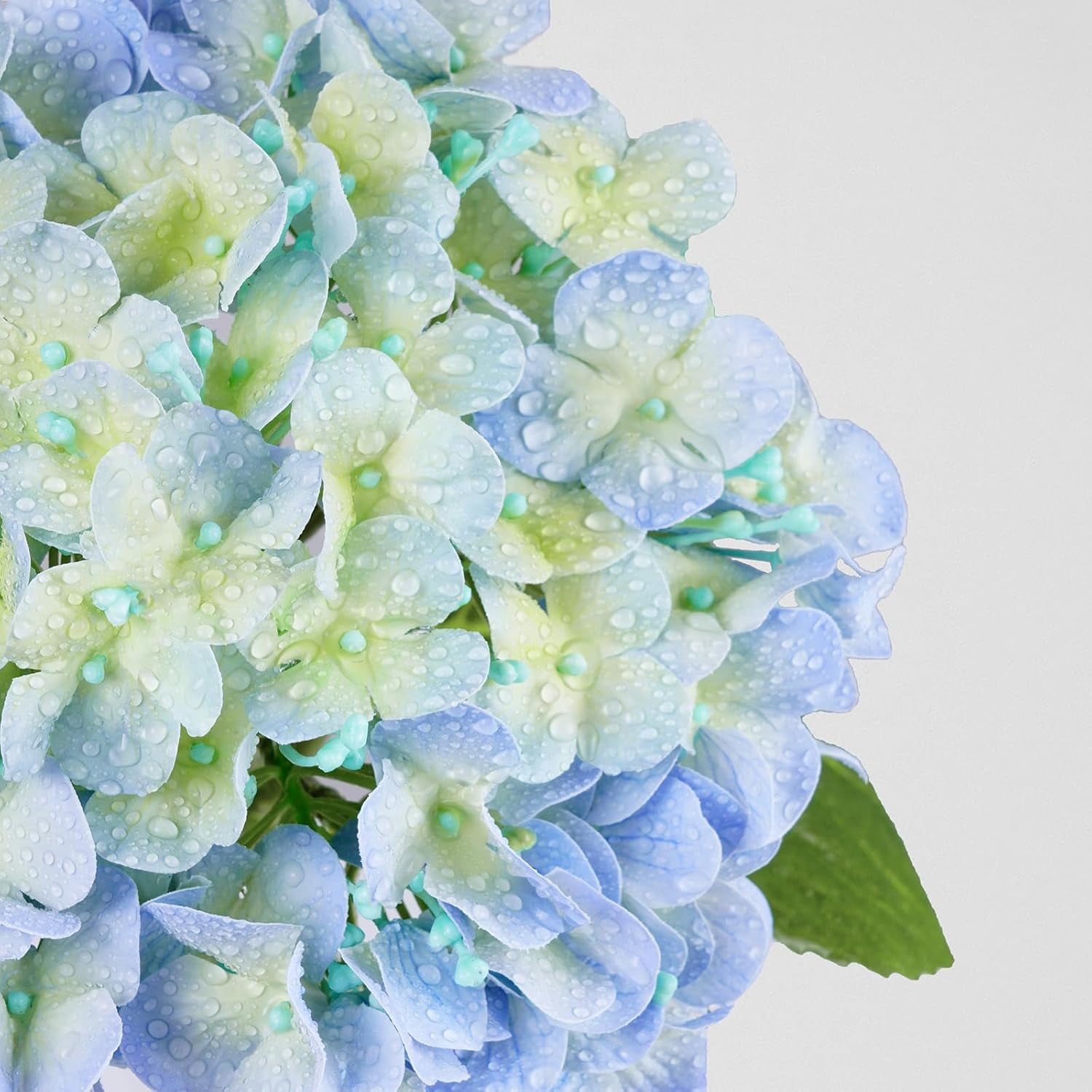 Waipfaru 4Pcs Hydrangea Artificial Flowers,20" Faux Hydrangea Flower with Stems,Full Latex Real Touch Hydrangea Flowers for Office Home Party Wedding Decor(Blue)