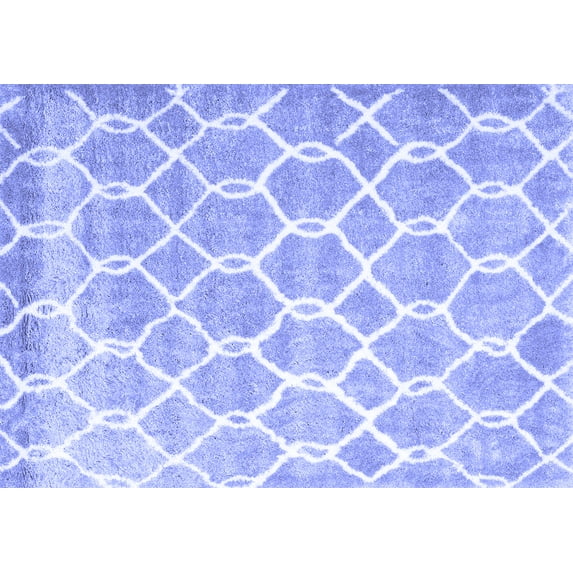 Ahgly Company Indoor Rectangle Trellis Blue Modern Area Rugs, 4' x 6'
