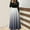 #098-Gray, variant on Haivin Women's Casual Long Sleeve Round Neck Gradient Print Patchwork Maxi Dress for Everyday Wear