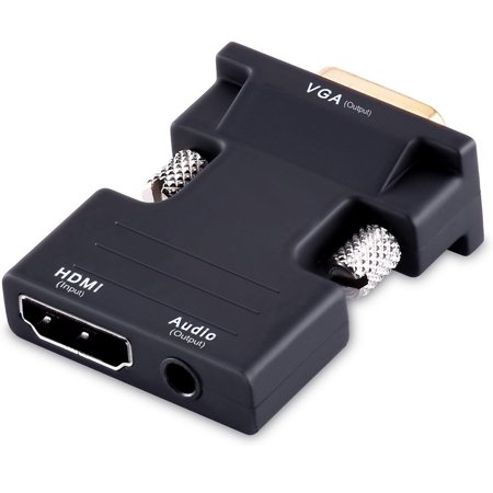 1080P Uni-Directional Female HDMI to VGA Converter Adapter With 3.5mm Audio Portable HDMI Connector for Laptop PC Projector PS3 Xbox STB Blu-ray DVD TV Stick