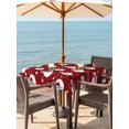 thumbnail image 2 of Outdoor Tablecloth with Umbrella Hole and Zipper, Red Christmas Snowman Square Table Cloth 54x54 Inch Waterproof Tablecloth, Winter Xmas Snowflake Cute Picnic Table Cover for Patio Camping, 2 of 7