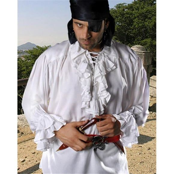 The Pirate Dressing C1006 Capitaine Charles Chemise à Girouette- White - Extra Large