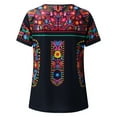 thumbnail image 5 of Puliio Women Short Sleeve Loose Round Neck Casual Pullover Folk Custom Printed T Shirt Top, 5 of 5