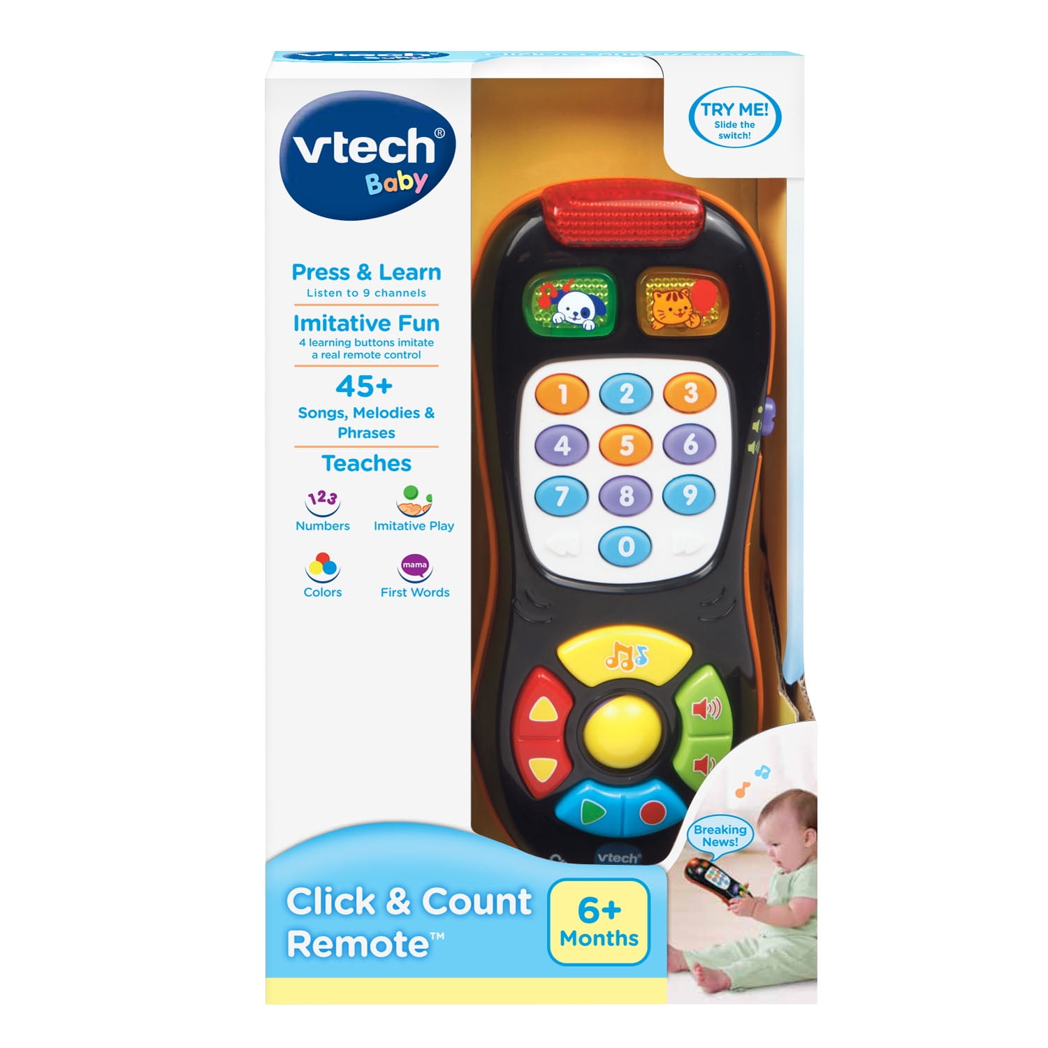 Latest VTech Click and Count Remote Learning Musical Kids Baby Toy Child  AA 