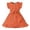 Orange, variant on Girls' Summer Striped Flutter Sleeve Dress With Ruffled & Adjustable Waist Belt Casual Round Neck Beachwear Toddler Cardigans 2t