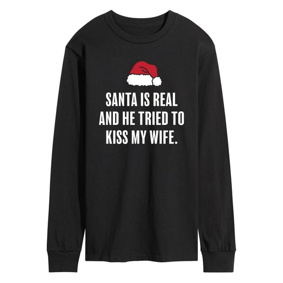 Instant Message - Santa is Real Funny Christmas - Men's Long Sleeve T-Shirt