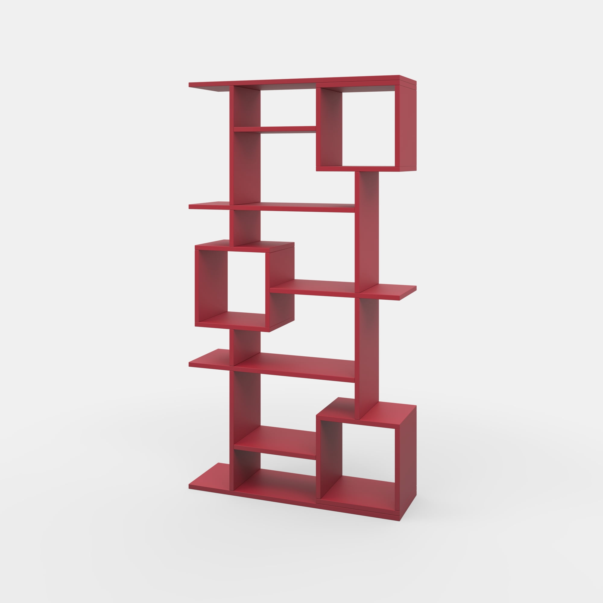 Ada Home Decor Furniture Multiple Tier Open Shelf Burgundy Barrett Modern Bookcase