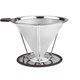 thumbnail image 1 of Filtro de café permanente de acero inoxidable sin papel con tubo de cepillo de limpieza, gotero de café de cono reutilizable con doble malla de acero inoxidable y mango de silicona para 1-4 tazas, 1 of 5