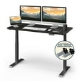 thumbnail image 1 of MotionGrey Height Adjustable German Electric Dual Motors Sit to Stand Computer Home Table and Office Standing Desk - Black Frame with Black Tabletop (140cmx71cmx2.5cm), 1 of 9