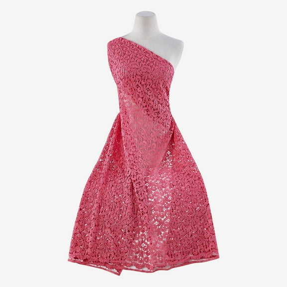 Zelouf Metallic Chemical Lace, Sewing, DIY, Crafts Fabric by the Yard, Shrimp Flower, 3 Yard