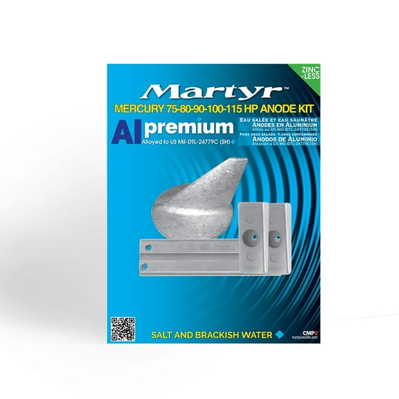 Martyr (Canada Metal Pacific) CMM75115KITA; Anode Mercury Marine Outboard 75-80-90-100-115 Aluminum